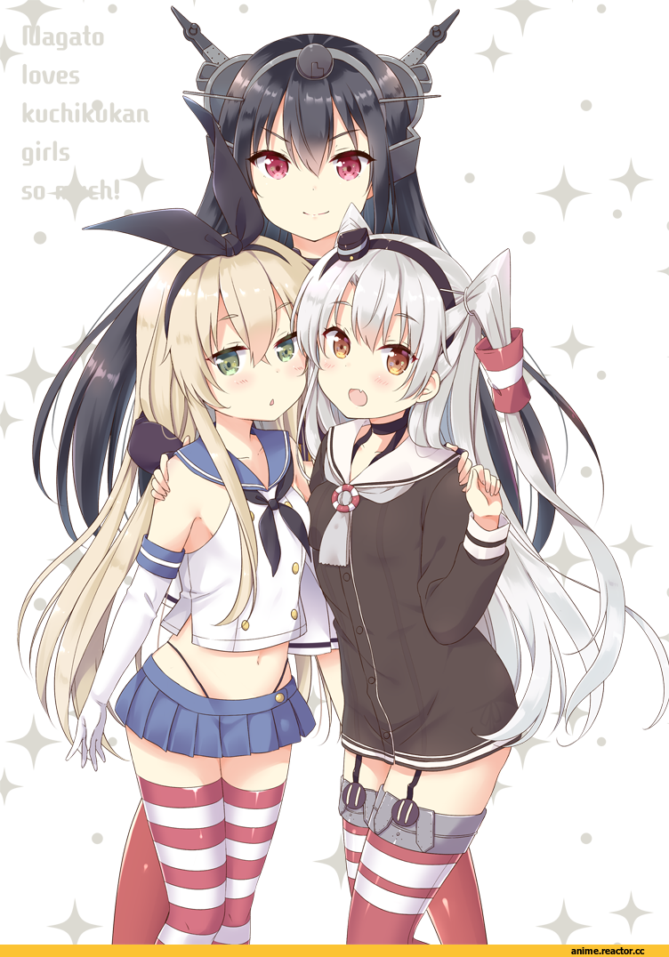 Kantai Collection, Amatsukaze (Kantai Collection), Nagato (Kantai Collection), shimakaze (kantai collection), yoshikita popuri, Anime Art, Anime