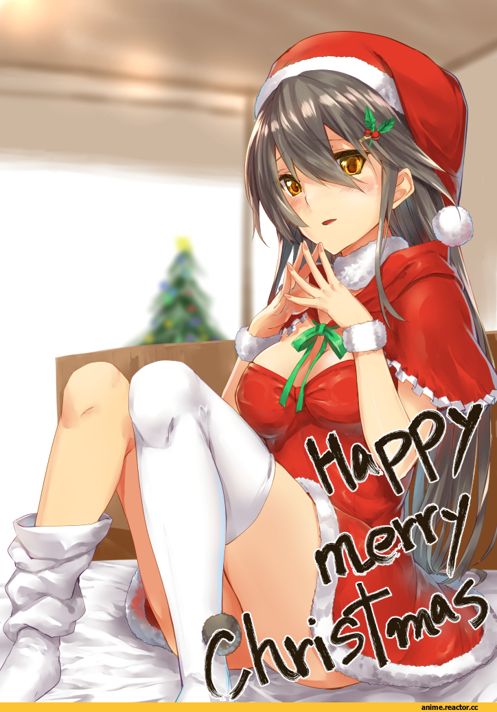 Kantai Collection, Haruna (Kantai Collection), kyougoku touya, Anime Art, Anime Christmas, Large Breasts (Anime), Anime