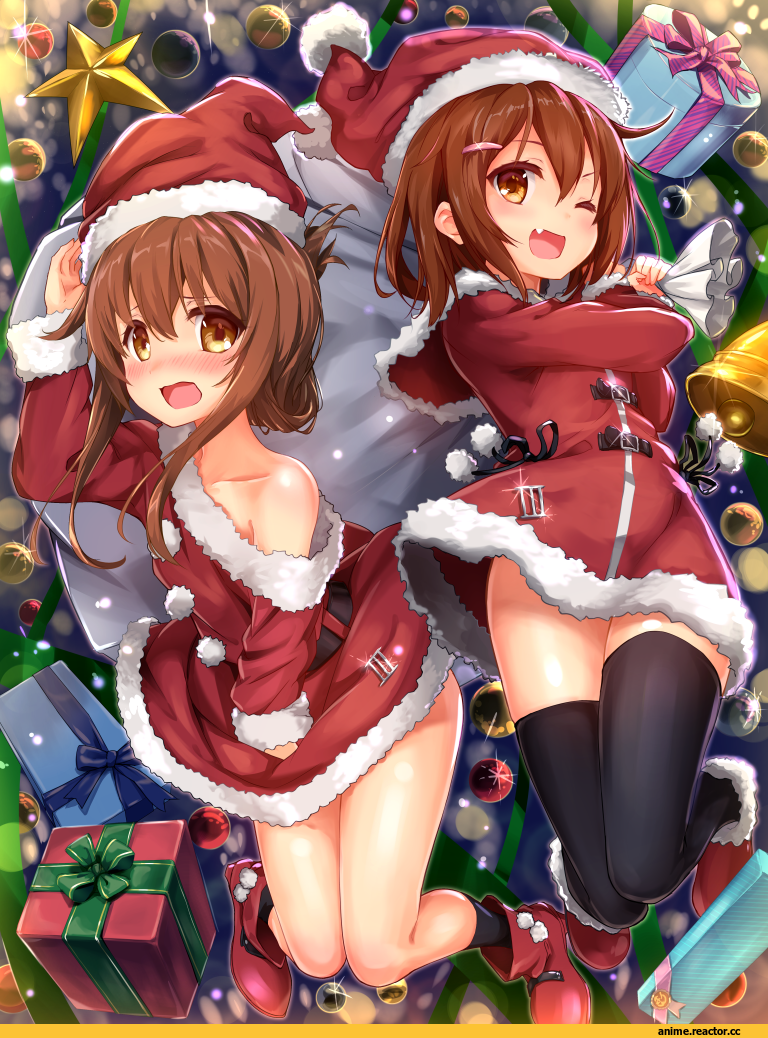 Ikazuchi, Kantai Collection, Inazuma (Kantai Collection), Anime Christmas, yu-yuuki, Anime
