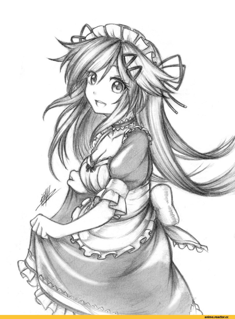 Isaki Tanaka, artist, Tennouboushi Uzume, Megadimension Neptunia VII, Neptune (series), Monochrome (Anime), Anime Paint, Anime Art, Maid, Anime