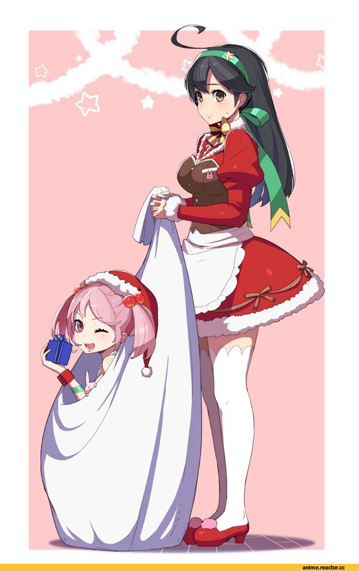 Kantai Collection, Sazanami (Kantai Collection), Ushio (Kantai Collection), tonami kanji, Anime Art, Anime Christmas, Anime