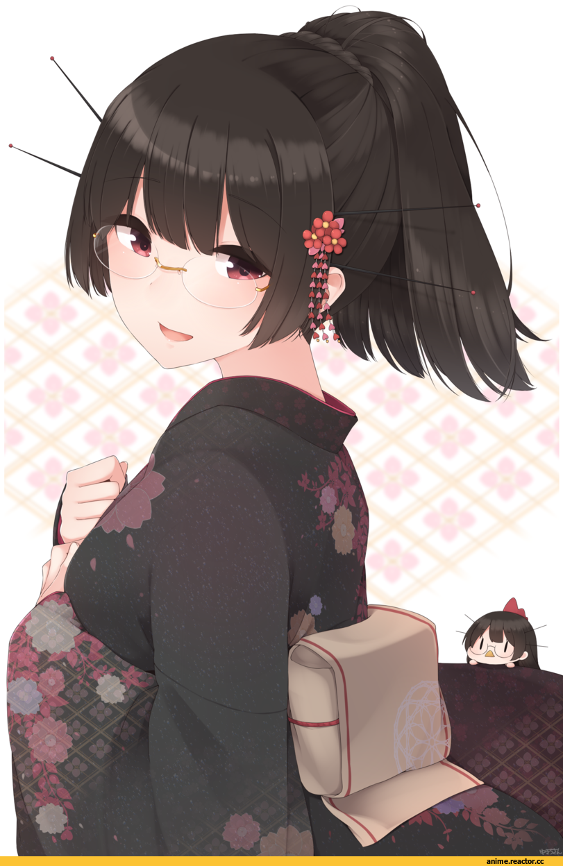 Choukai (Kantai Collection), Kantai Collection, yukichi (sukiyaki39), Megane, kimono, Anime
