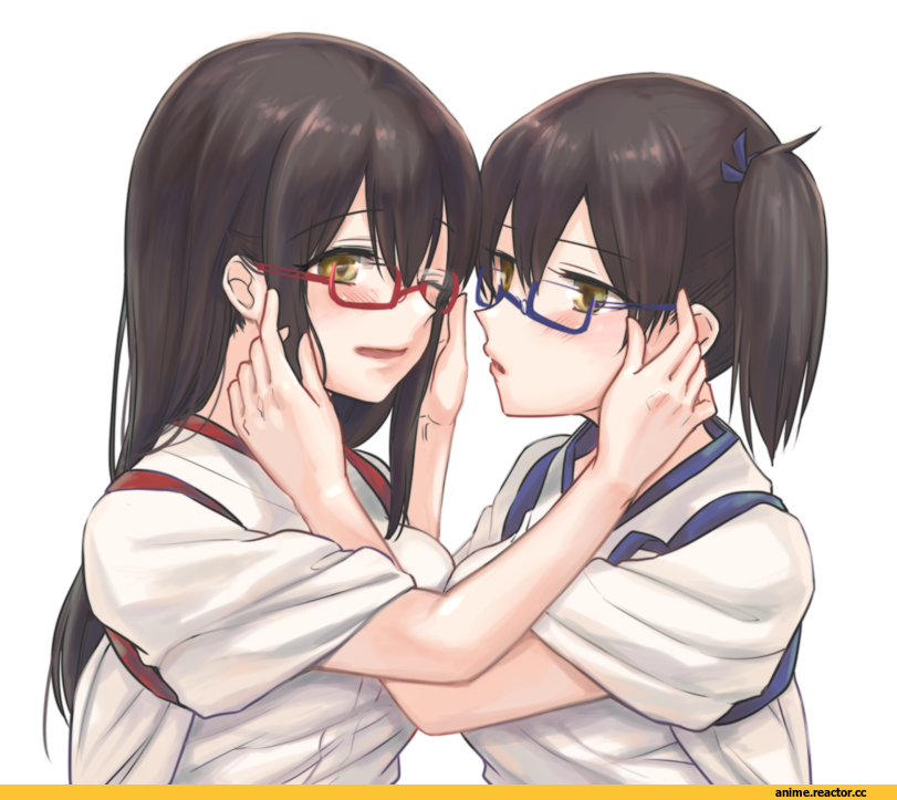 Kantai Collection, Kaga (Kantai Collection), Akagi, Fukuroumori, Anime Art, Megane, Shoujo Ai, Anime