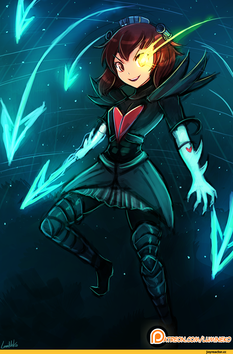 Lumineko, artist, crossover, Undyne The Undying, Undertale персонажи, Undertale, фэндомы, Yukikaze (Kantai Collection), Kantai Collection, Anime