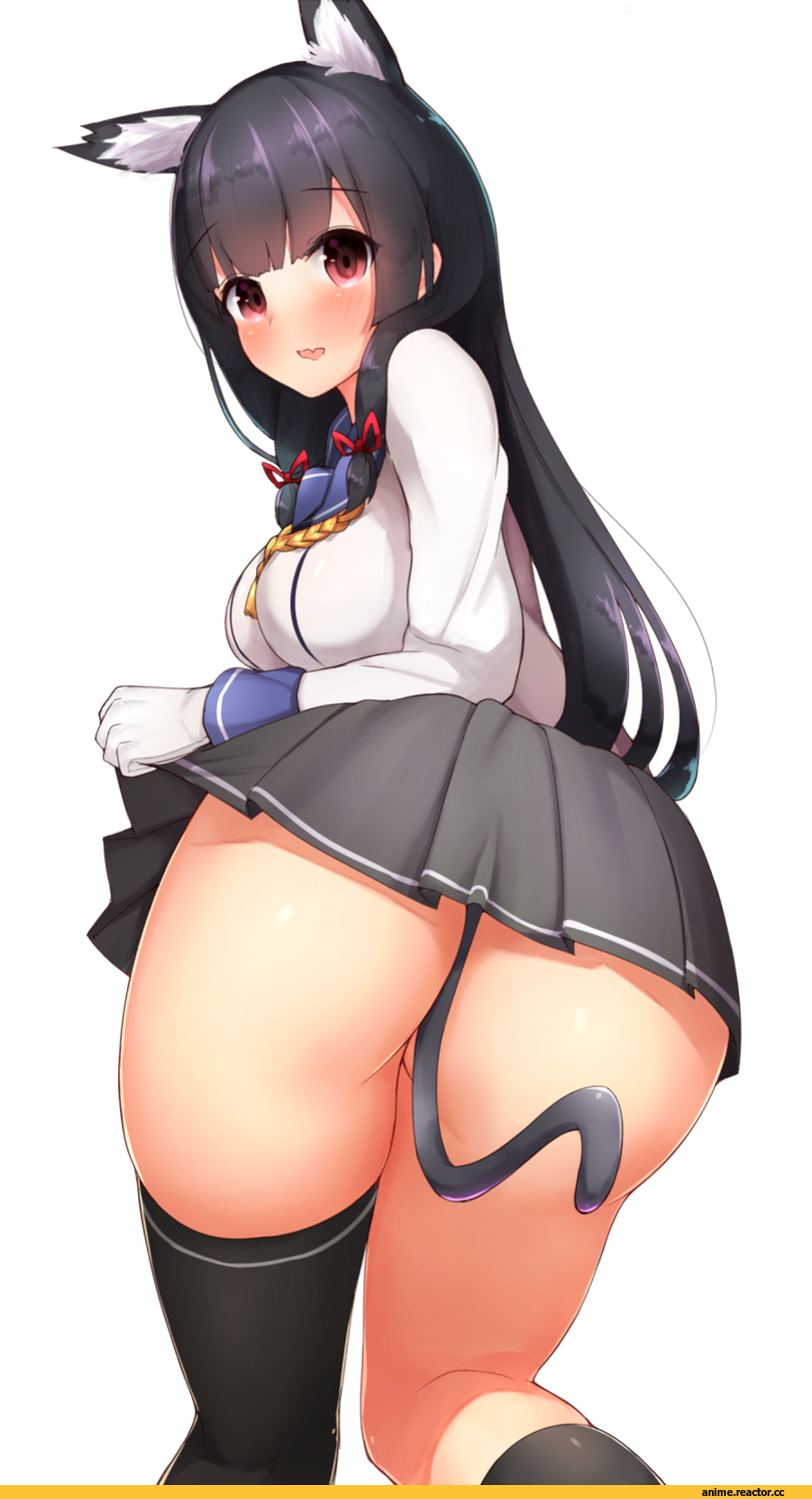 Anime Ero, Isokaze (Kantai Collection), Kantai Collection, neko, Animal Ears, boruhis, Anime Ero Ass, Anime