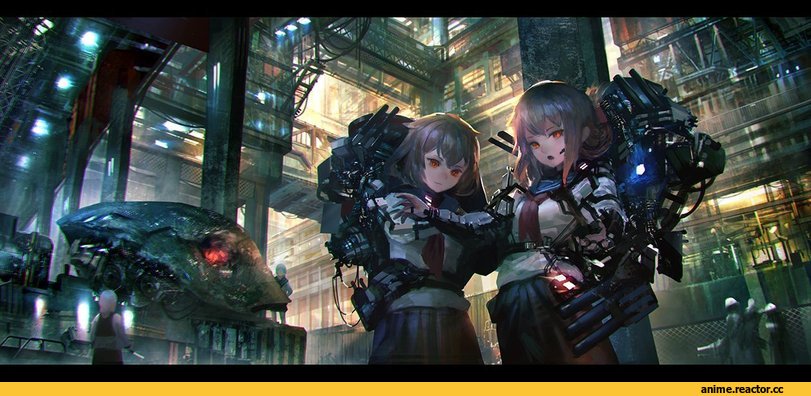 Kantai Collection, Ikazuchi, Inazuma (Kantai Collection), Bacius, artist, Anime