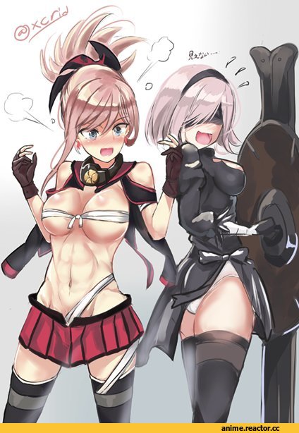 crossover, I.F.S.F, Anime Ero Pantsu, Shielder (Fate/grand order), Fate (series), Miyamoto Musashi (Fate/grand order), NieR Automata, YoRHa Unit No. 2 Type B, Musashi (Kantai Collection), Kantai Collection, Anime, Anime Art, Anime Ero, Fate/Grand Order