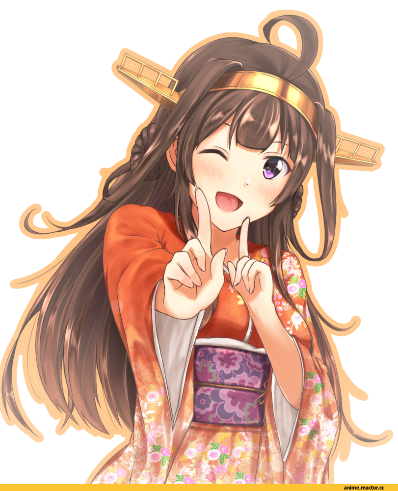Anime Art, taka-chan, Kantai Collection, Kongou (Kantai Collection), kimono, Anime