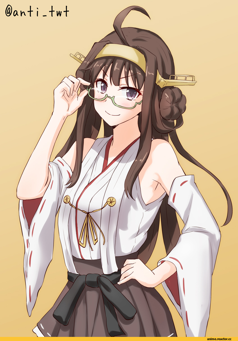 Anti (Untea9), Anime Art, Kongou (Kantai Collection), Kantai Collection, Megane, Anime