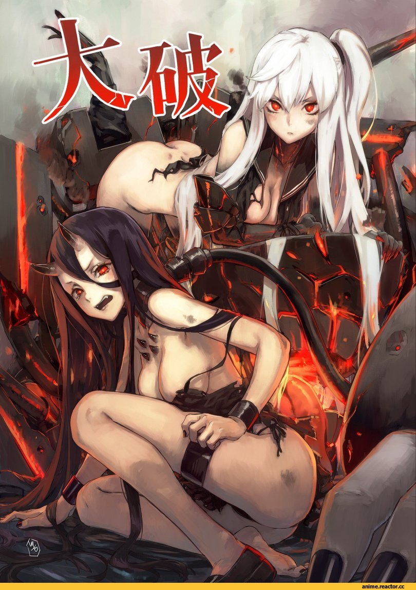 Kawakami Rokkaku, Anime Art, Aircraft Carrier Hime, Kantai Collection, battleship hime, Anime Ero, Anime