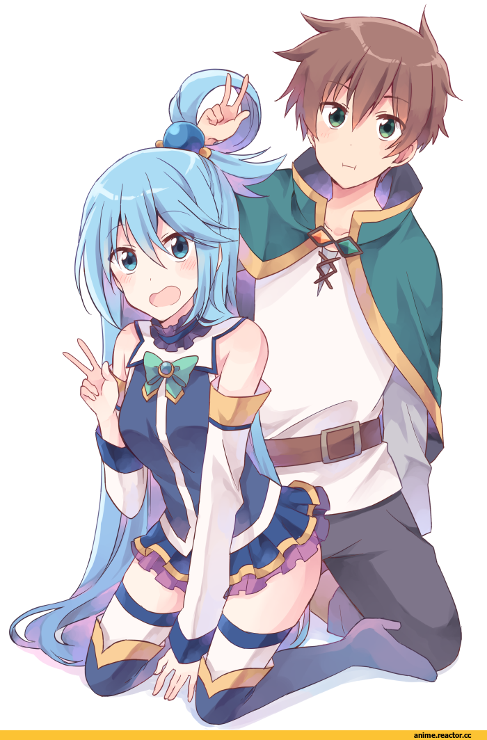 KonoSuba, Aqua (KonoSuba), Satou Kazuma, miso (mimimiso), Anime