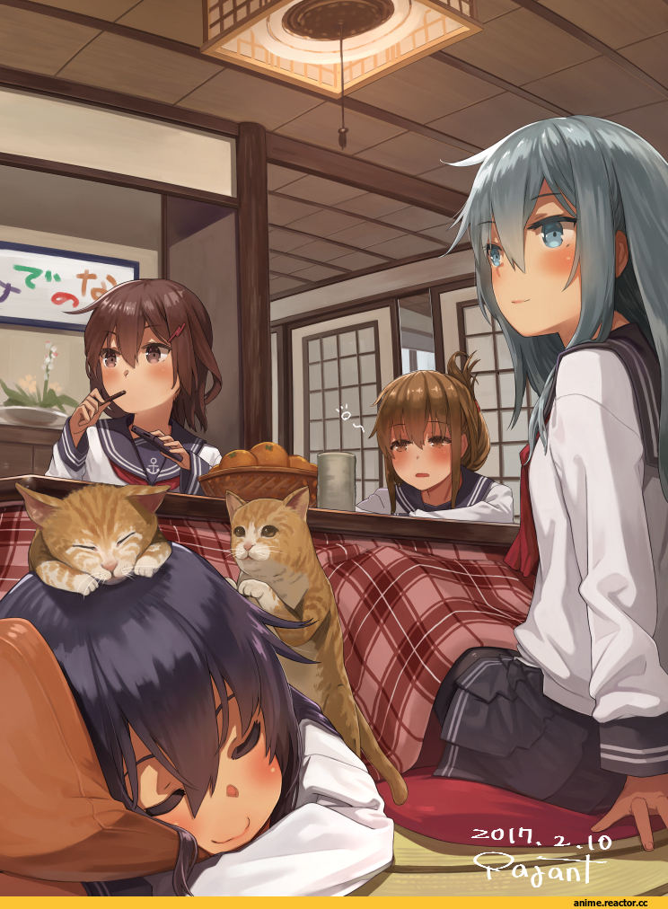 Kantai Collection, Akatsuki, Ikazuchi, Inazuma (Kantai Collection), Hibiki (Kantai Collection), pajant, Anime