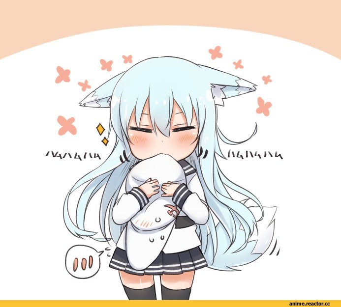 Nonono (Mino), chibi, Kitsunemimi, Animal Ears, Verniy, Kantai Collection, Anime
