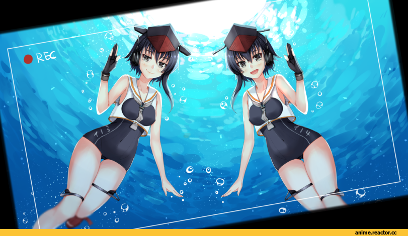 I-13, I-14, mahou shounen, Kantai Collection, Anime