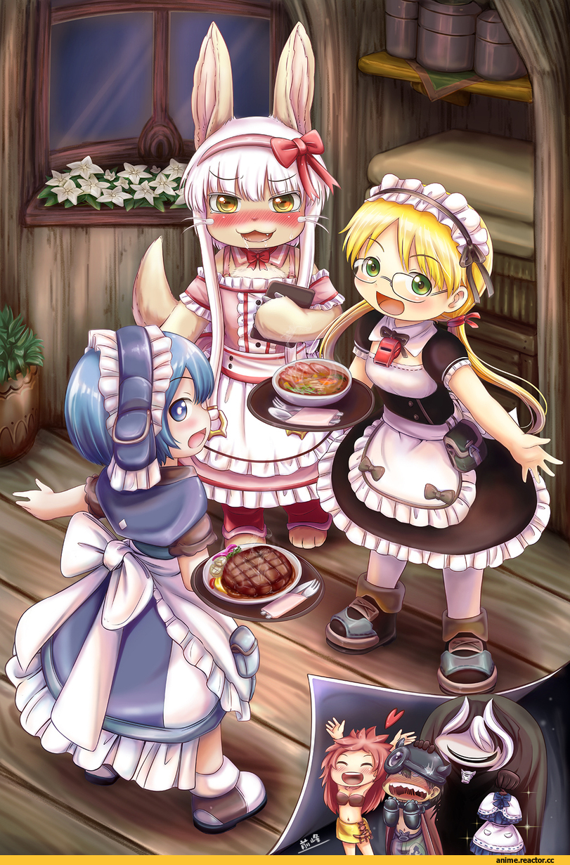 Made in Abyss, zen mine, Riko (Made in Abyss), Reg (Made in Abyss), Ozen, Nanachi, Maruruk (Made in Abyss), Mitty (Made in Abyss), Maid, Anime