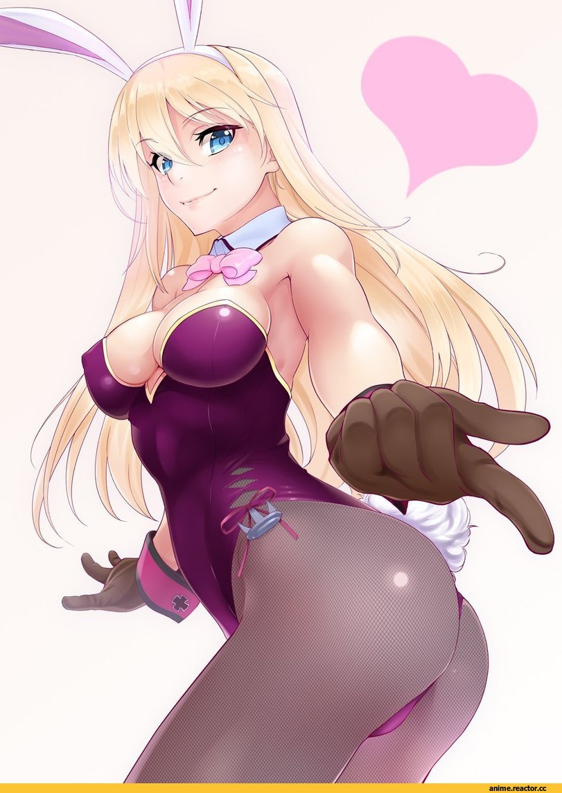 Anime Art, kurihara kenshirou, Kantai Collection, Bismarck (Kantai Collection), Animal Ears, Usagimimi, Bunnysuit, Anime