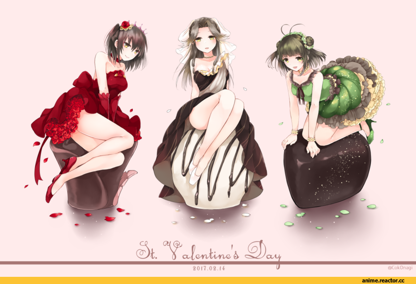 Kantai Collection, Jintsuu (Kantai Collection), Naka (Kantai Collection), Sendai (Kantai Collection), nagihashi koko, Няши в еде, Anime Няши, Anime
