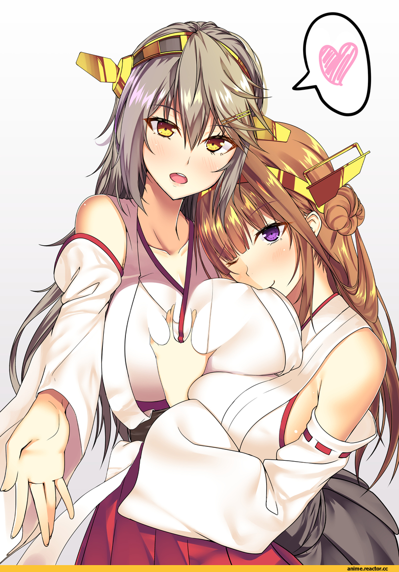 Anime Art, inuikentarou, Kantai Collection, Haruna (Kantai Collection), Kongou (Kantai Collection), Anime