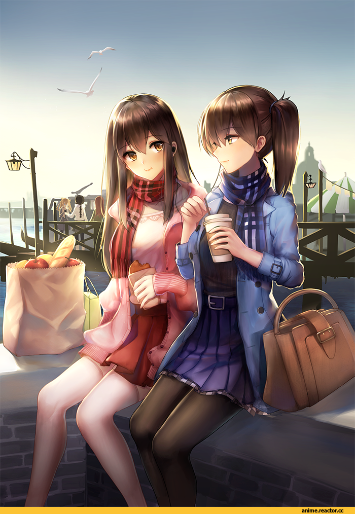 Akagi, Kantai Collection, kaga, Abukuma, Ooi (Kantai Collection), Kitakami (Kantai Collection), meaomao, Anime