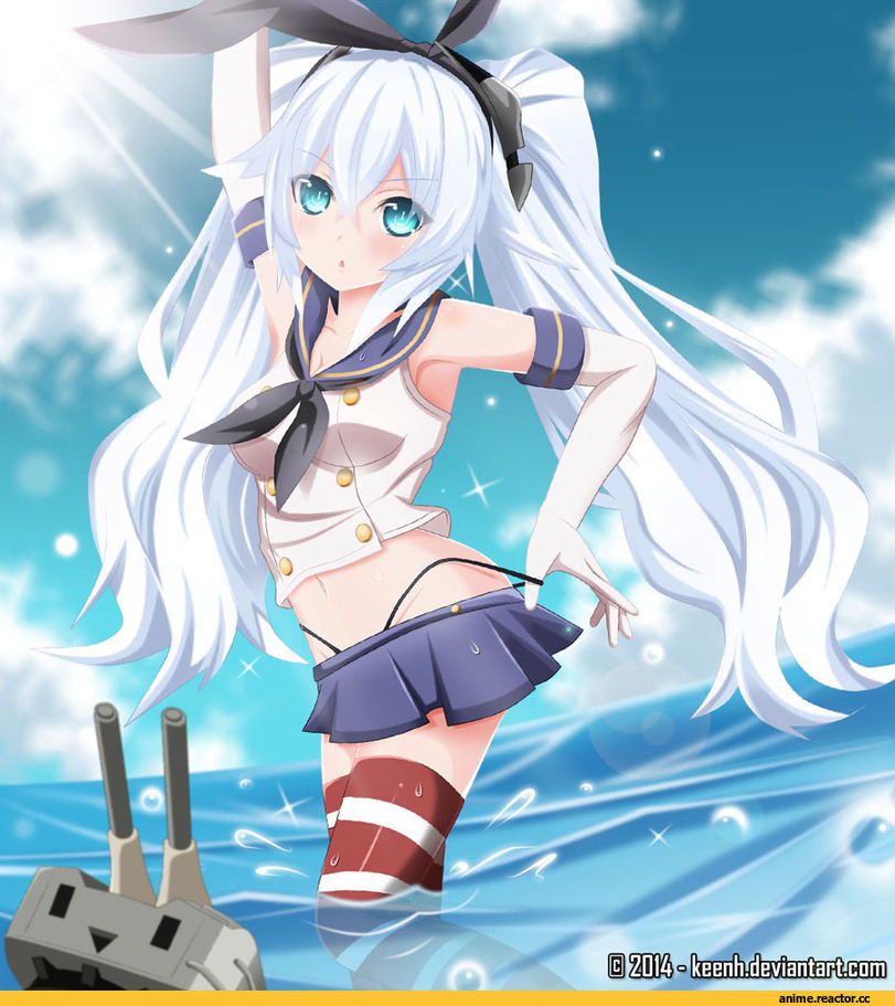 Black Heart, Noire (Neptune), Neptune (series), Shimakaze, Kantai Collection, crossover, KeenH, Anime Art, Anime
