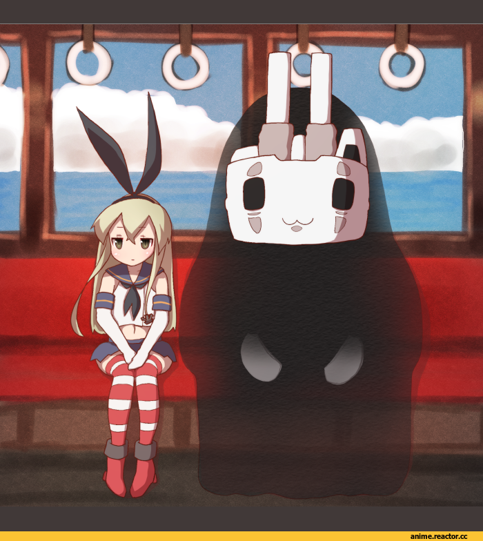 rensouhou-chan, Kantai Collection, Shimakaze, crossover, Sen to Chihiro no kamikakushi, Миядзаки, Anime