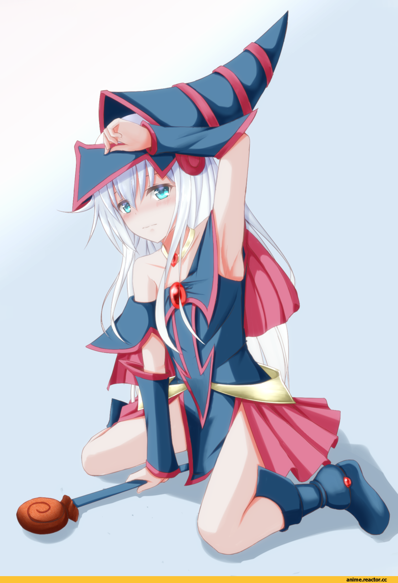 Anime Art, risokaaso (tommy9551), Kantai Collection, Hibiki (Kantai Collection), crossover, Yuu-Gi-Ou, dark magician girl, Anime