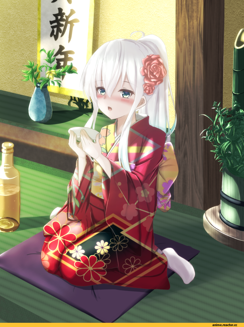Anime Art, Hibiki (Kantai Collection), Kantai Collection, risokaaso (tommy9551), Yukata, Anime