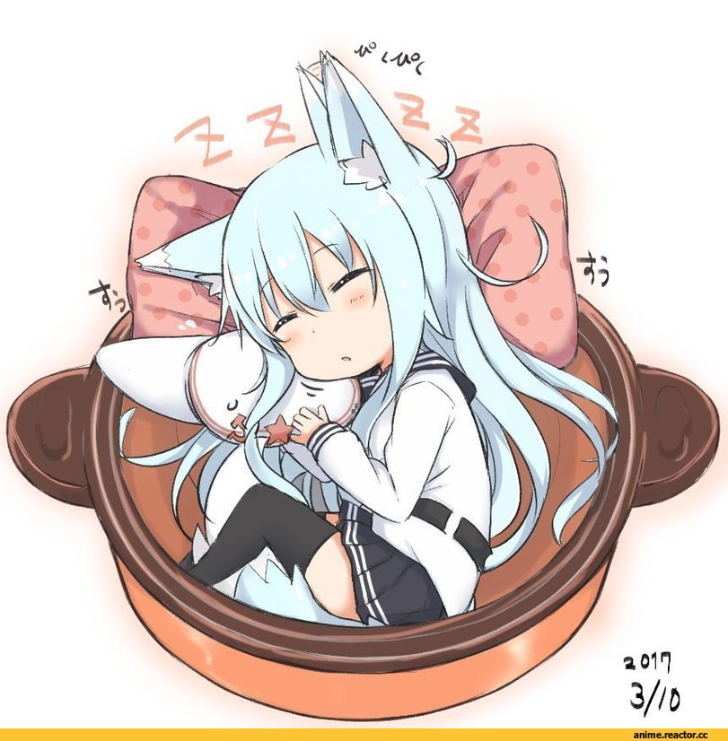 Nonono (Mino), Verniy, Kantai Collection, Kitsunemimi, Animal Ears, Anime