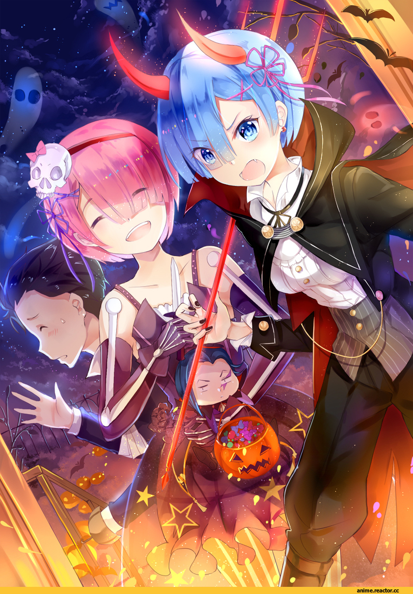 Re Zero Kara Hajimeru Isekai Seikatsu, Rem (re zero), Ram (Re Zero), Natsuki Subaru, roswaal l. mathers, amicis (amisic), Anime