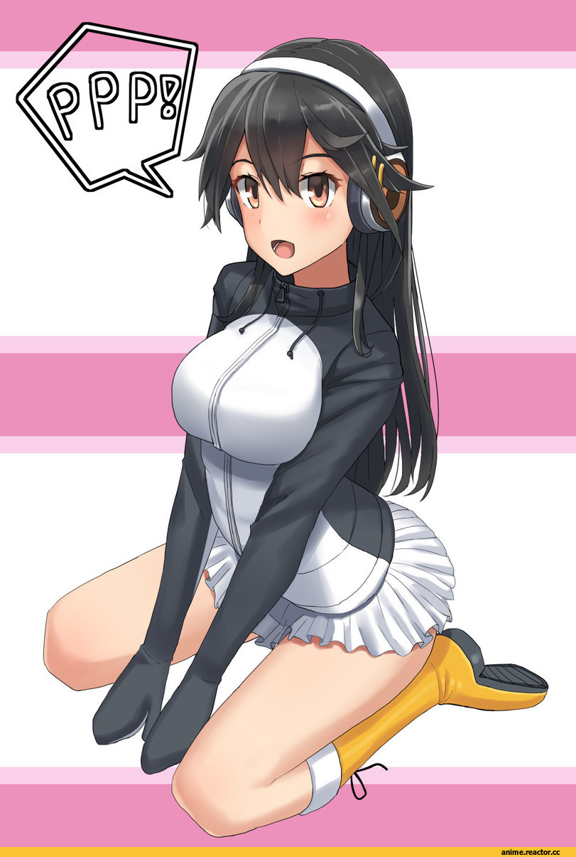 Gentoo Penguin (Kemono Friends), Haruna (Kantai Collection), Kantai Collection, Kemono Friends, crossover, soil chopsticks, Anime