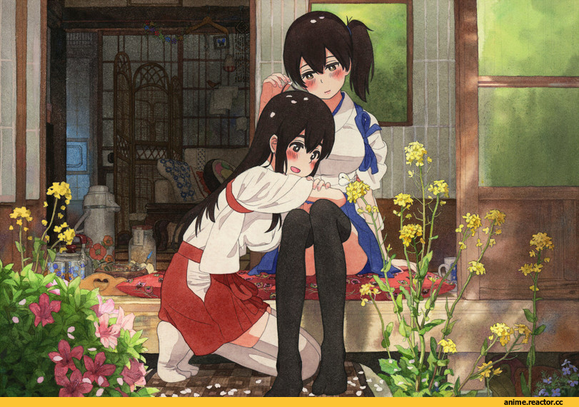 Kantai Collection, Akagi, Kaga (Kantai Collection), shijukara (great tit), Anime