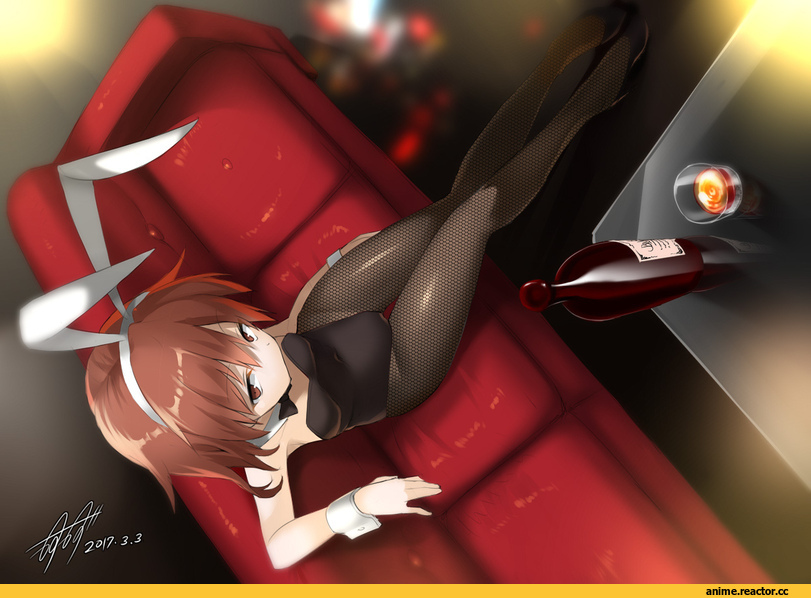 Anime Art, kasu kazu, Wakaba (Kantai Collection), Kantai Collection, Bunnysuit, Anime