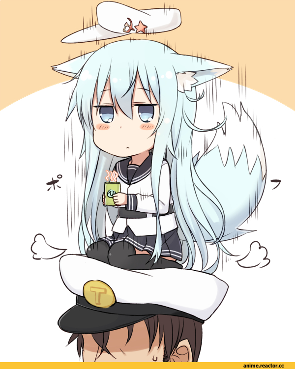 Nonono (Mino), Verniy, Kantai Collection, Admiral (Kantai Collection), Kitsune, Animal Ears, chibi, Anime