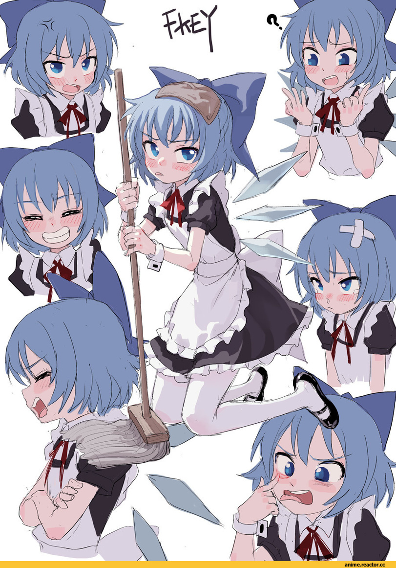 FKEY, Anime Art, Cirno, Touhou Project, Maid, Anime