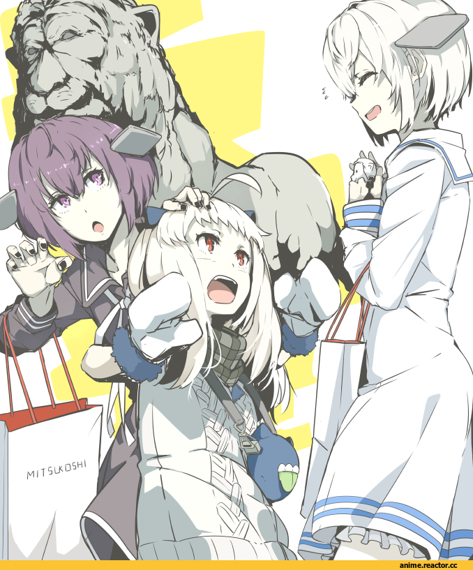 Ninimo Nimo, Northern Ocean Hime, Kantai Collection, abyssal twin hime (black), abyssal twin hime (white), Anime