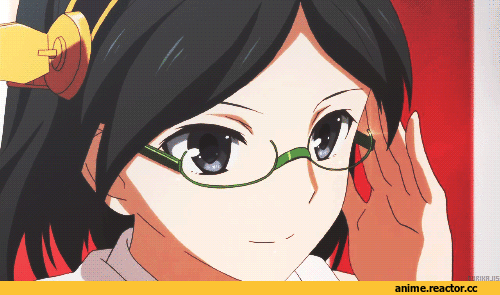 Kirishima (Kantai Collection), Kantai Collection, Аниме гифки, Megane, Anime