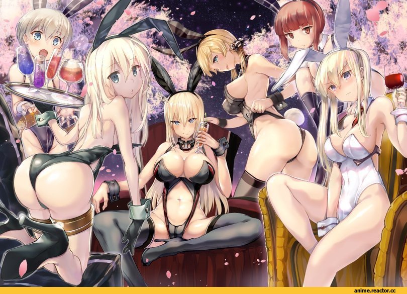 Z3 Max Schultz (Kantai Collection), Z1 Leberecht Maass (Kantai Collection), U-511 (Kantai Collection), Prinz Eugen (Kantai Collection), Bismarck (Kantai Collection), graf zeppelin (kantai collection), Bunnysuit, Usagimimi, Anime Ero Ass, Anime Ero, Anime, Kantai Collection, Animal Ears