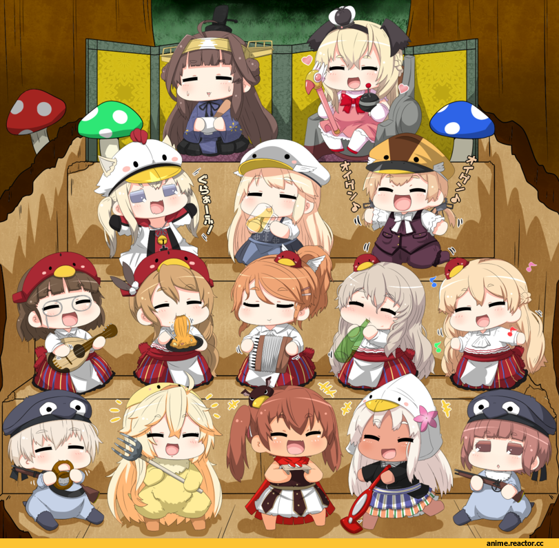 Anime Art, chibi, Warspite (Kantai Collection), Kongou (Kantai Collection), Graf Zeppelin, Bismarck (Kantai Collection), Prinz Eugen (Kantai Collection), Iowa (Kantai Collection), Ro-500 (Kantai Collection), Z3 Max Schultz (Kantai Collection), Anime, Kantai Collection, puchimasu!, yuureidoushi (yuurei6214), Aquila (Kantai Collection), Zara (Kantai Collection), Roma (Kantai Collection), Littorio (Kantai Collection), Libeccio (Kantai Collection), Pola (Kantai Collection), Z1 Leberecht Maass (Kantai Collection)