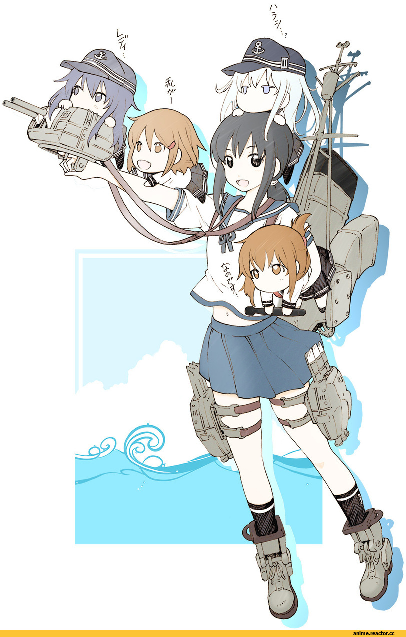 Kantai Collection, Fubuki (Kantai Collection), Akatsuki, Hibiki (Kantai Collection), Inazuma (Kantai Collection), Ikazuchi, chibi, Anime