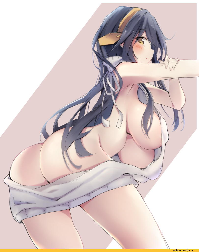 harenchi, Kantai Collection, Haruna (Kantai Collection), Virgin Killer Sweater (Anime), Anime Ero, Anime Ero Ass, Anime Ero Kyonyuu, Anime