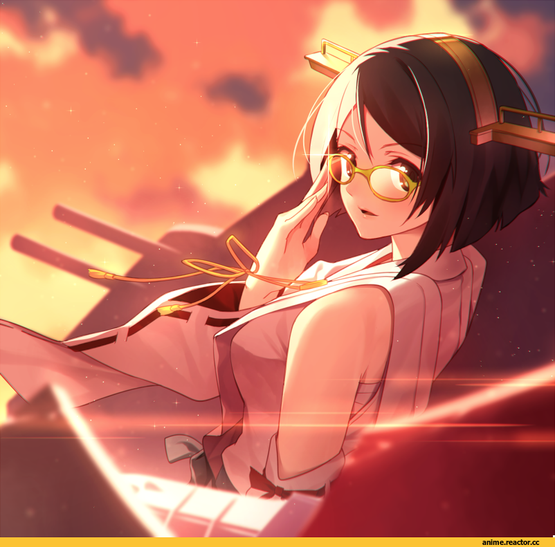 nagareboshi, Kirishima (Kantai Collection), Kantai Collection, Megane, Anime