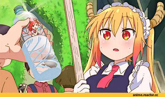 Tooru (MaiDragon), Kobayashi-san Chi no Maid Dragon, Dragon Girl (Anime), Monster Girl (Anime), Maid, anime gifs, Anime