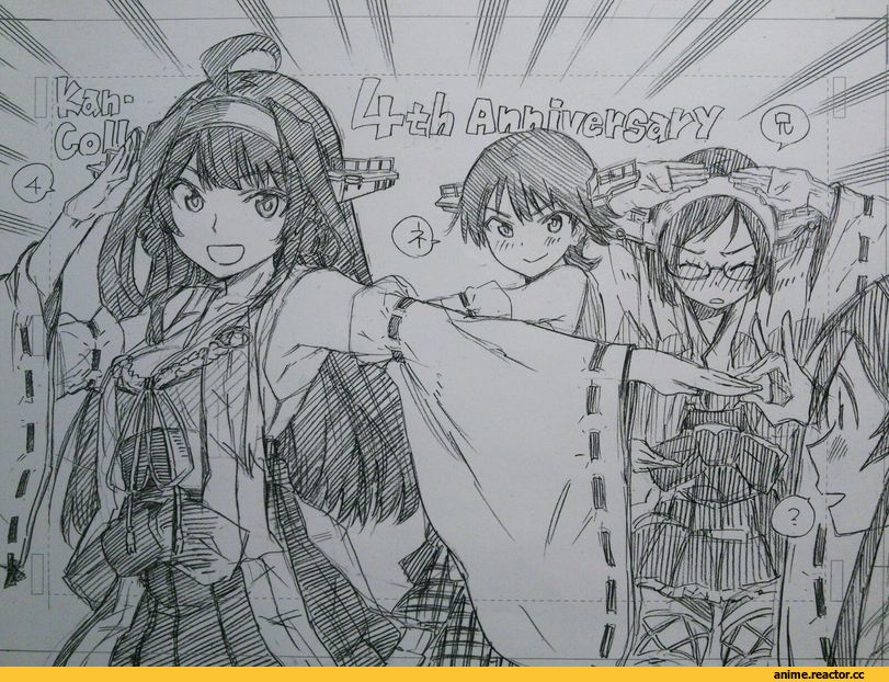kojima takeshi, Kongou (Kantai Collection), Kantai Collection, Haruna (Kantai Collection), Kirishima (Kantai Collection), Hiei, Monochrome (Anime), Anime