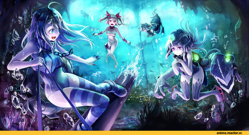 kito (kito2), Anime Art, U-511 (Kantai Collection), Kantai Collection, Ro-500 (Kantai Collection), I-19, I-8, Abyssal Kanmusu, Anime