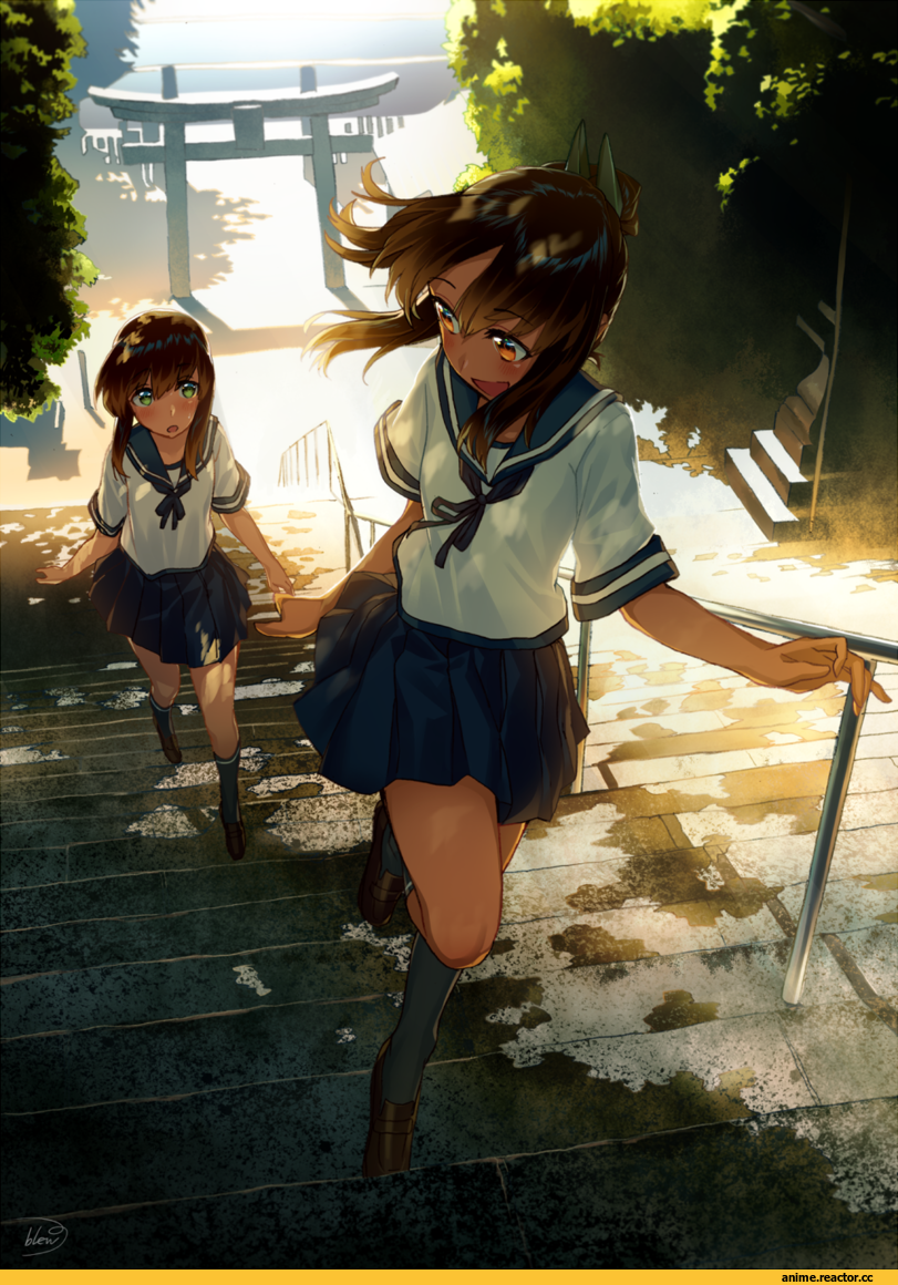 Kantai Collection, I-401, Fubuki (Kantai Collection), blew andwhite, Anime