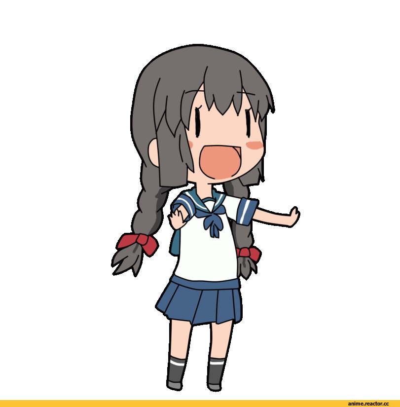 Kantai Collection, Isonami, hangaku, Anime Гифки, Tanaka-kun wa Itsumo Kedaruge, crossover, Anime