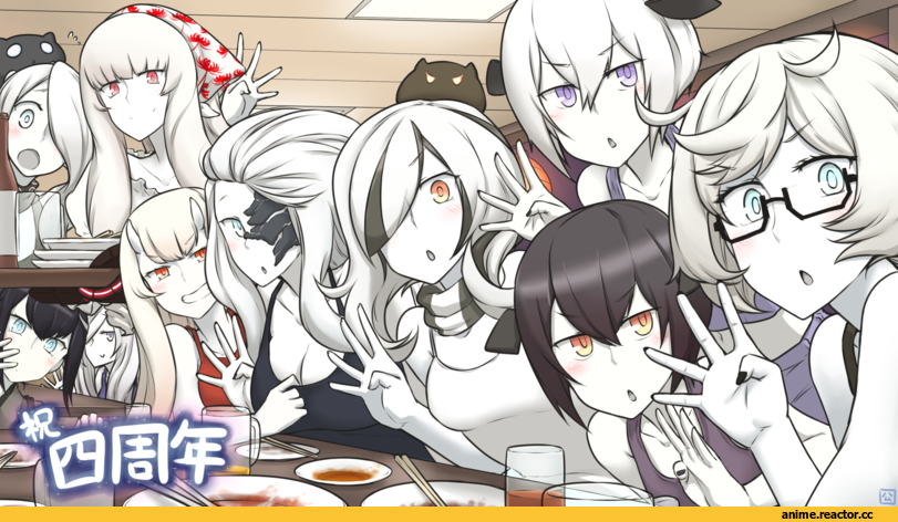 Hamu Koutarou, abyssal jellyfish hime, ancient destroyer oni, Kantai Collection, Central Hime, Lycoris Hime, seaplane tender water hime, Seaport Summer Hime, Submarine Hime, Supply Depot Hime, Anime