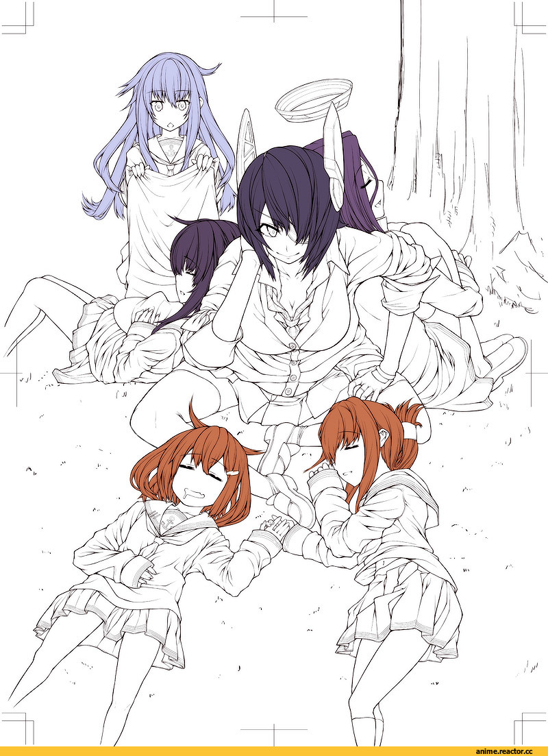 Kantai Collection, Tenryuu, Tatsuta, Akatsuki, Hibiki (Kantai Collection), Ikazuchi, Inazuma (Kantai Collection), yoshida inuhito, Anime Sketch, Anime