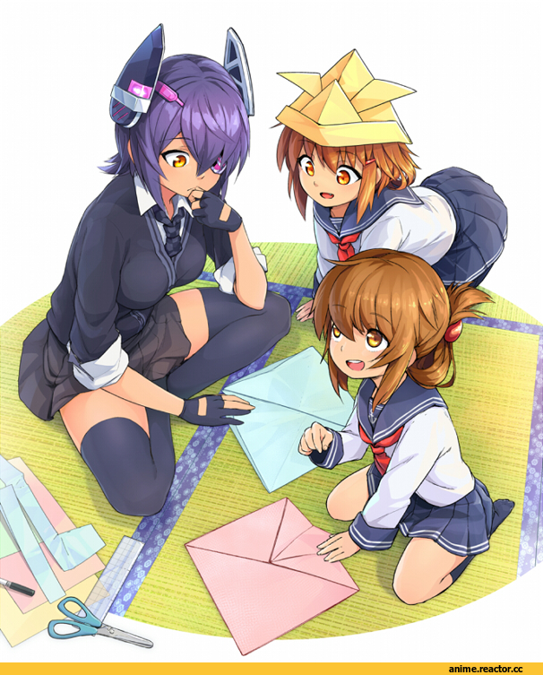 Kantai Collection, Tenryuu, Ikazuchi, Inazuma (Kantai Collection), akama zenta, Anime