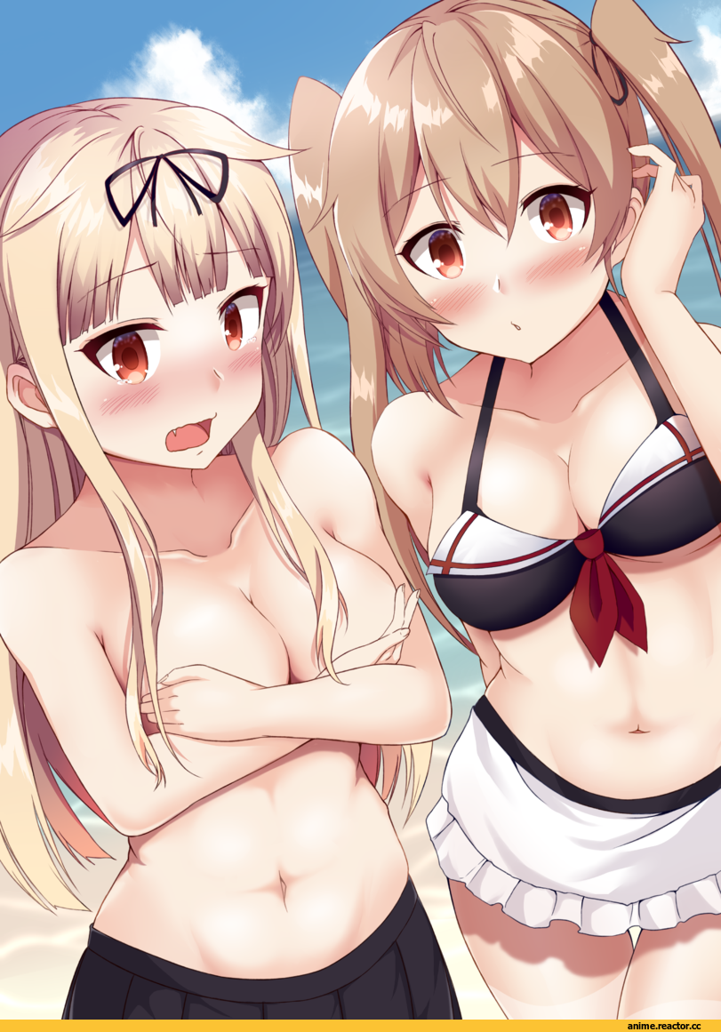 ohiya, Anime Art, Anime Ero Swim, Anime Ero, Harusame (Kantai Collection), Kantai Collection, yuudachi (kantai collection), Anime